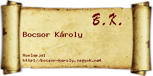 Bocsor Károly névjegykártya