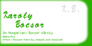 karoly bocsor business card